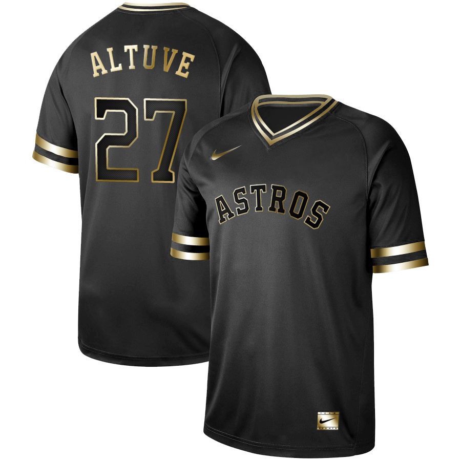 Men Houston Astros #27 Altuve Nike Black Gold MLB Jerseys->philadelphia phillies->MLB Jersey